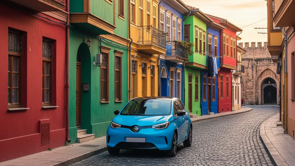 Small rental car in Tirana old town