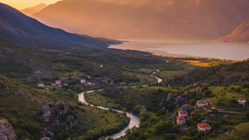 Albanian Riviera coastline in optimal season