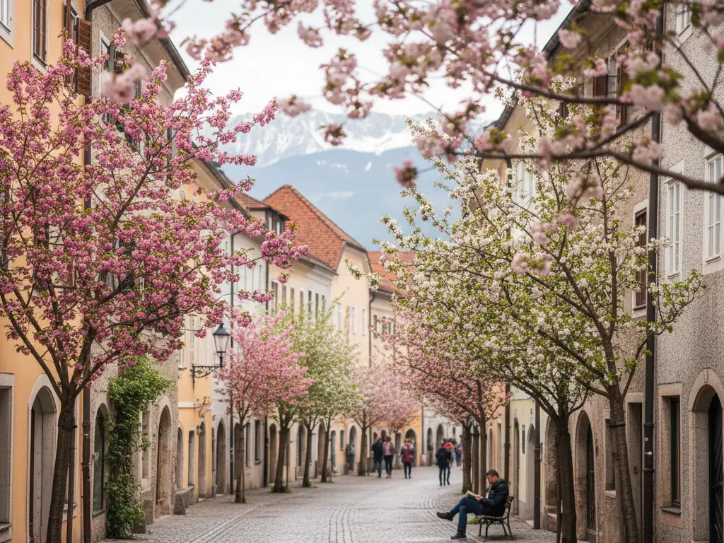 Spring streets in Austria