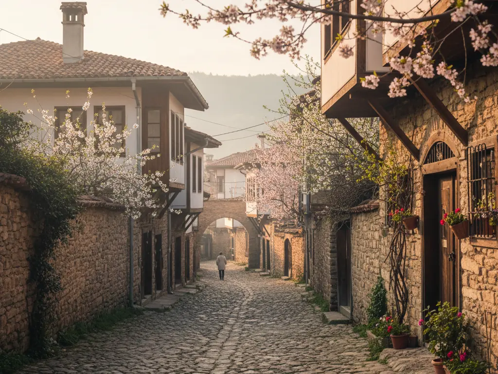 Spring streets in Bulgaria