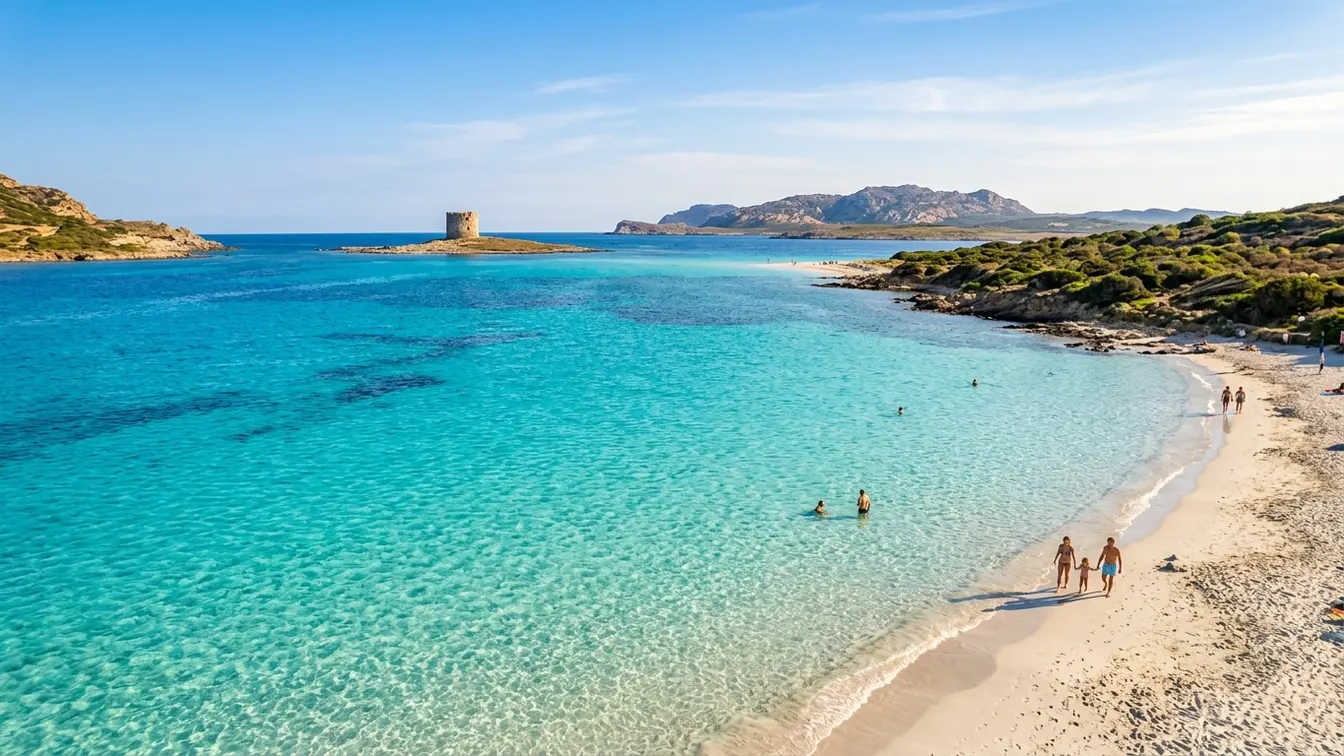 Turquoise La Pelosa beach Sardinia