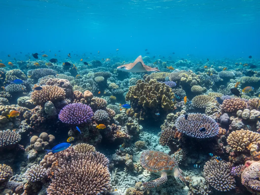 Colorful coral reefs and tropical fish swimming through Ras Muhammad National Park waters.