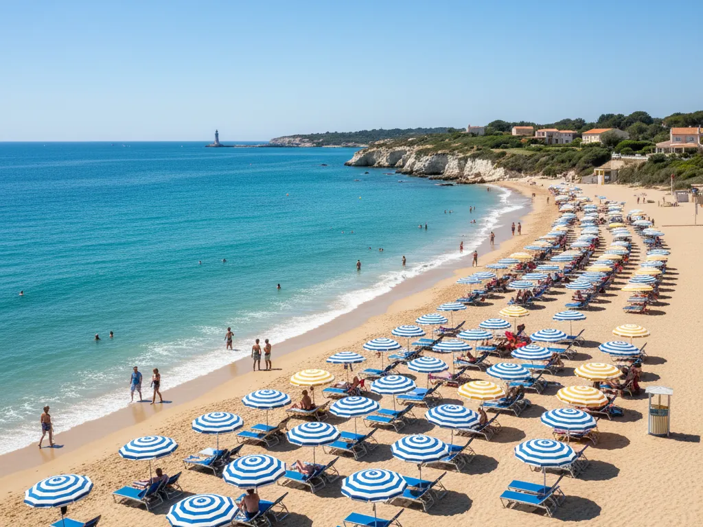 Summer coastline in France
