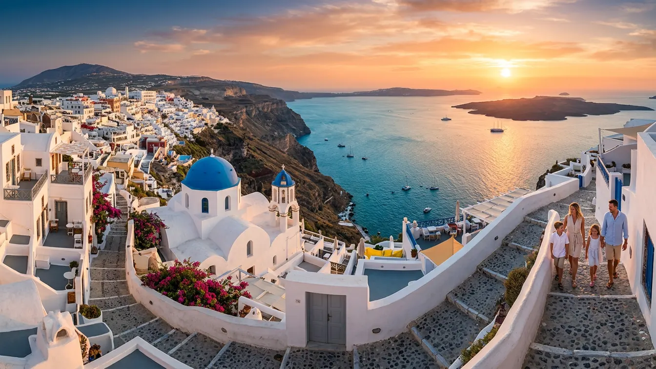 Greek island village in shoulder season