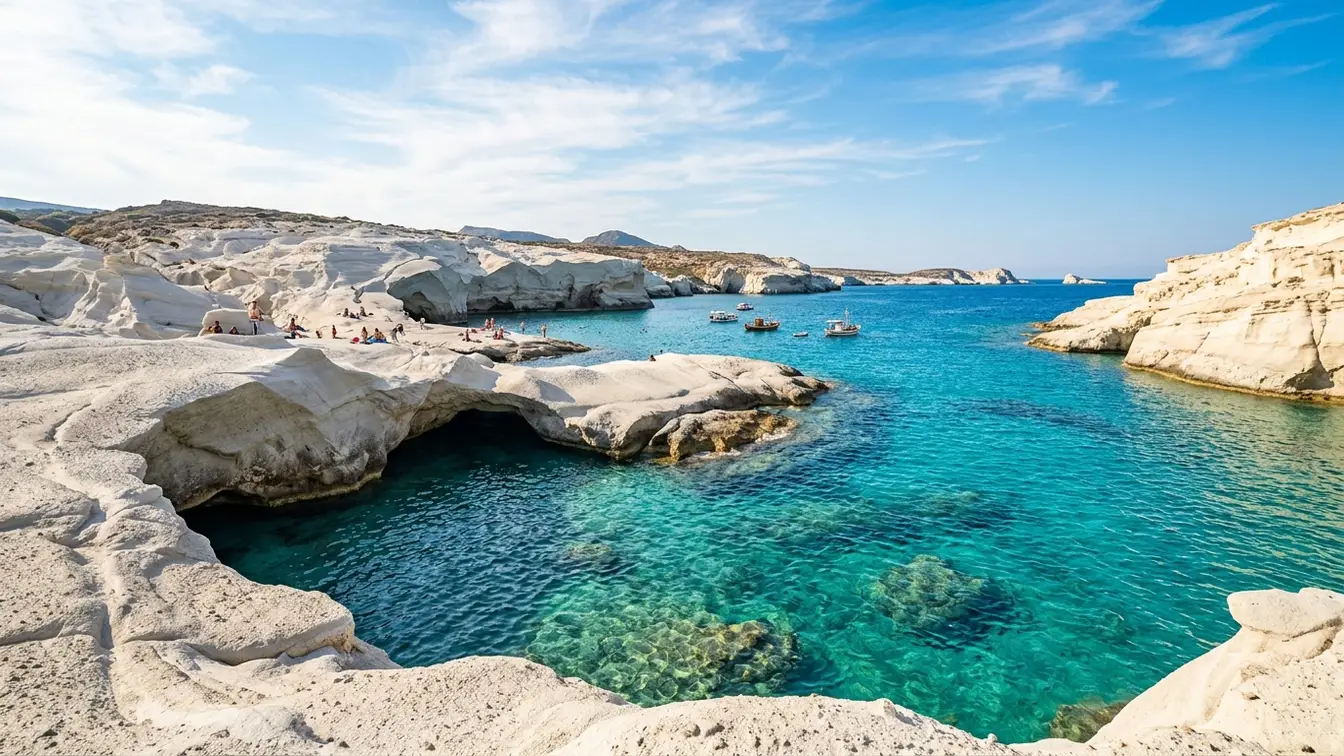 Greek islands comparison between Milos and Naxos beaches