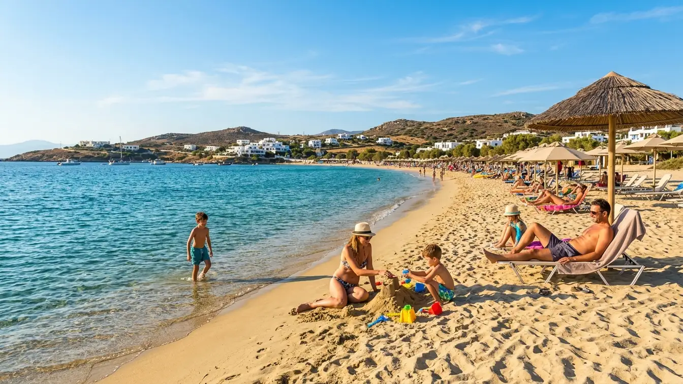 Sandy Agios Prokopios beach Naxos families
