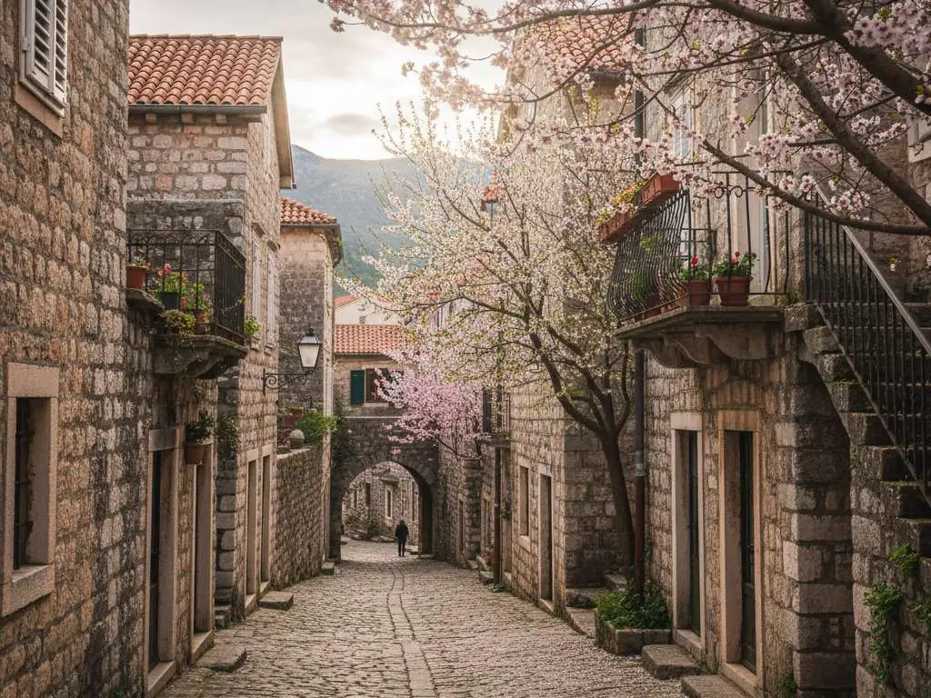 Spring streets in Montenegro