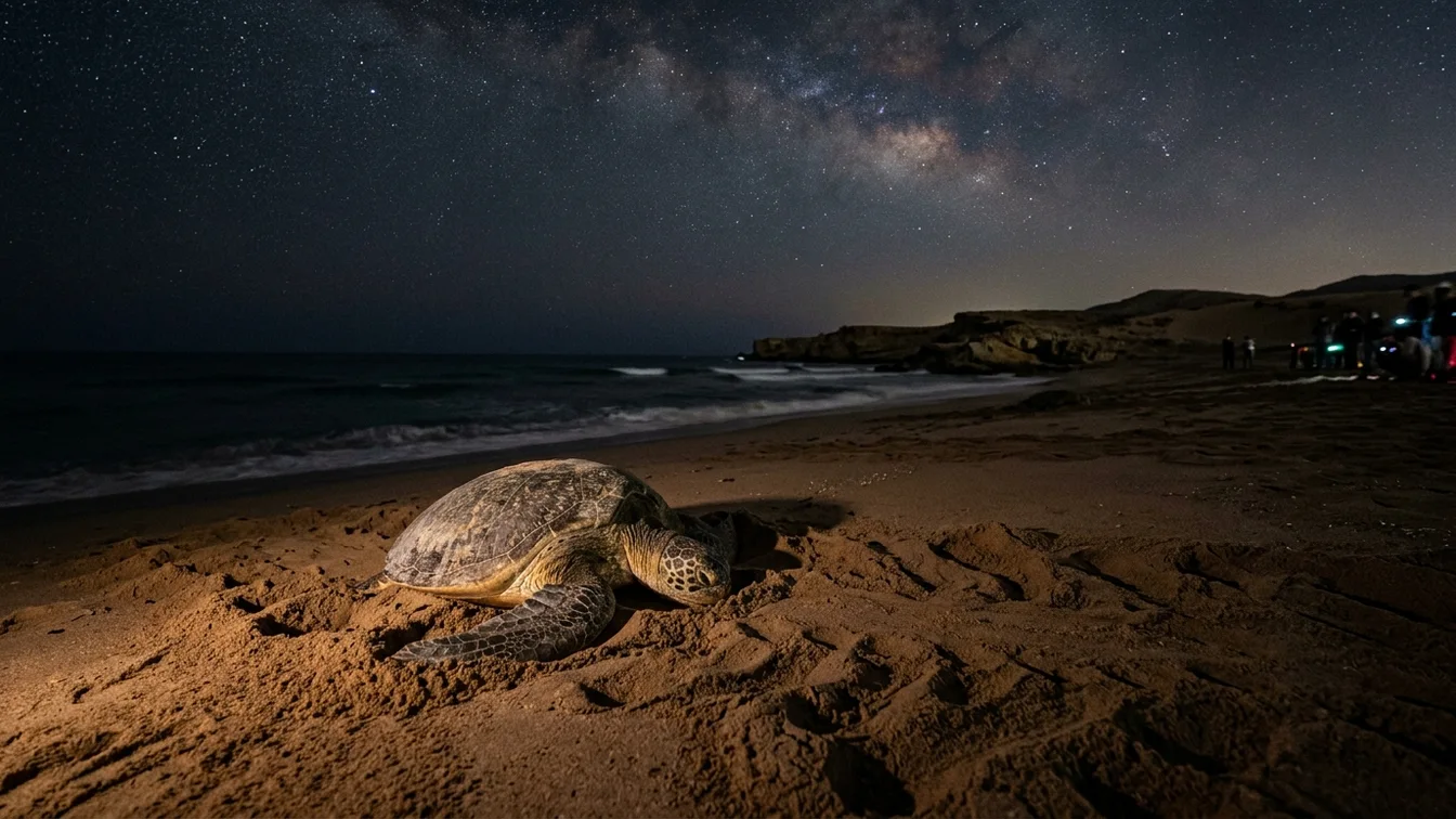 Sea turtle nesting Ras Al Jinz beach Oman