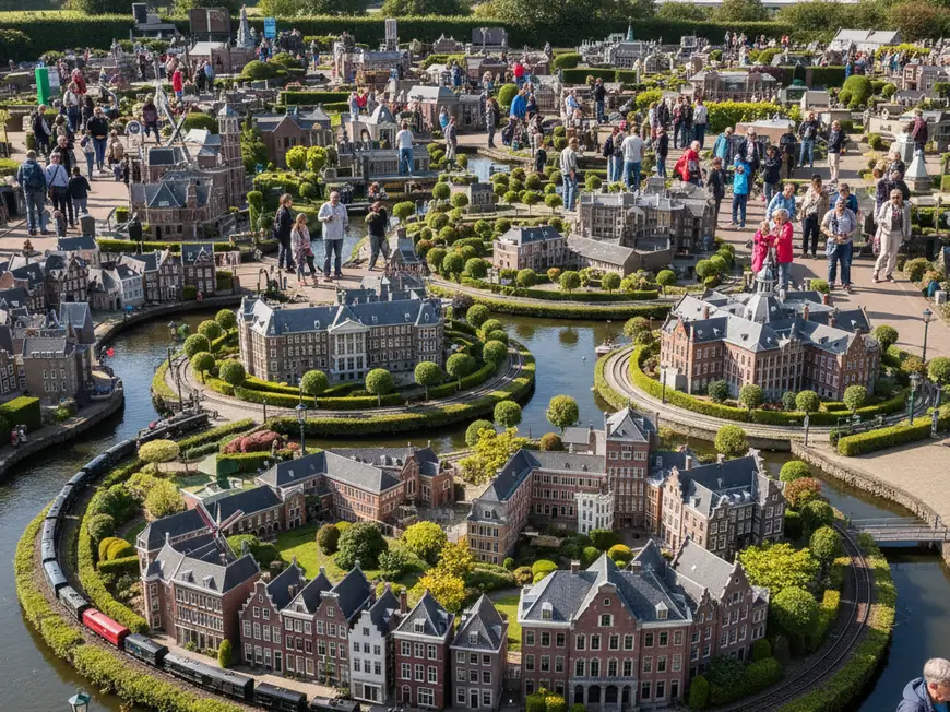 Miniature Dutch landmarks and cities recreated at Madurodam park in The Hague
