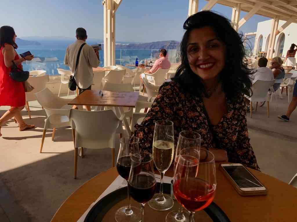 Enjoying a wine with amazing views (Santos Winery)