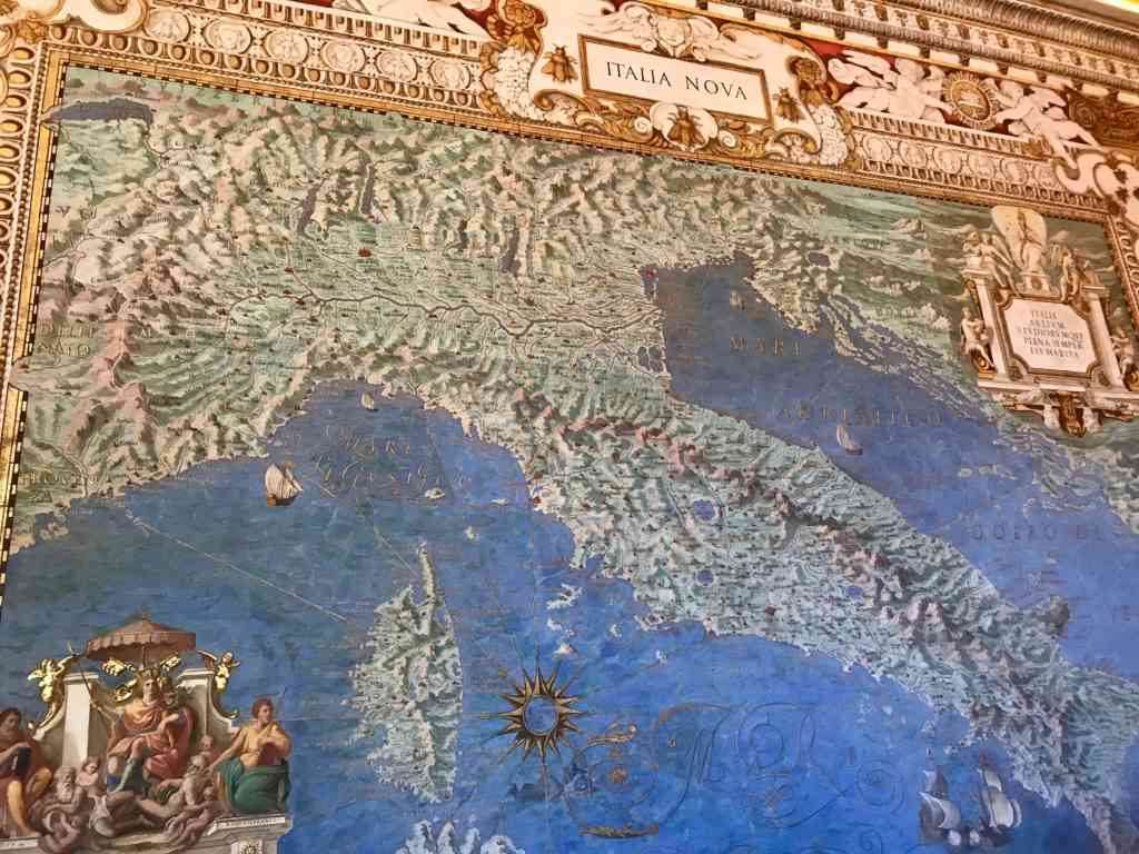 Ancient map of Italy in the Map Room at the Vatican