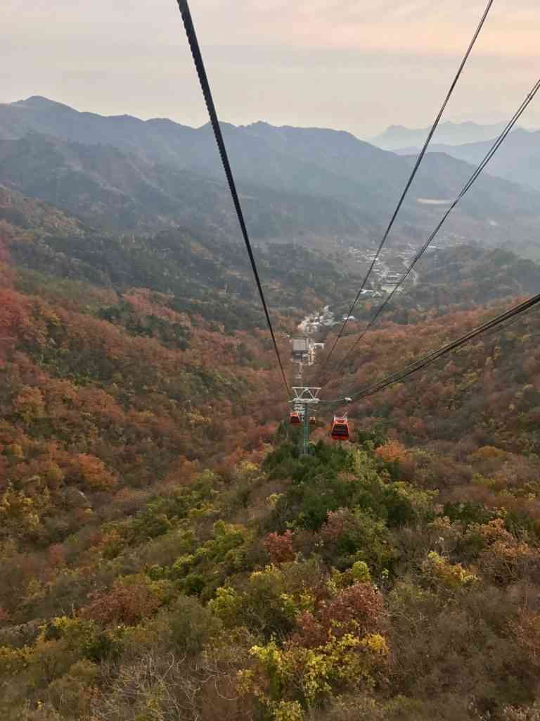 Beautiful views from the cable car at the Great Wall of China