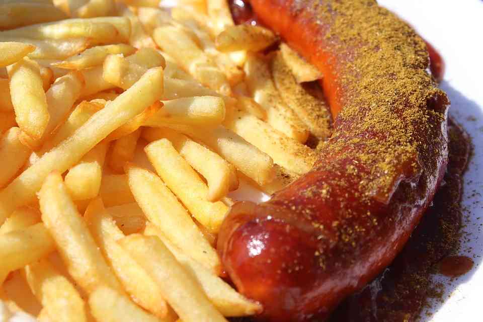 Currywurst is one of the best things to eat with kids in Berlin
